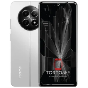 Realme 12 5G z ilustracją pękniętego wyświetlacza - wymiana zbitego wyświetlacza