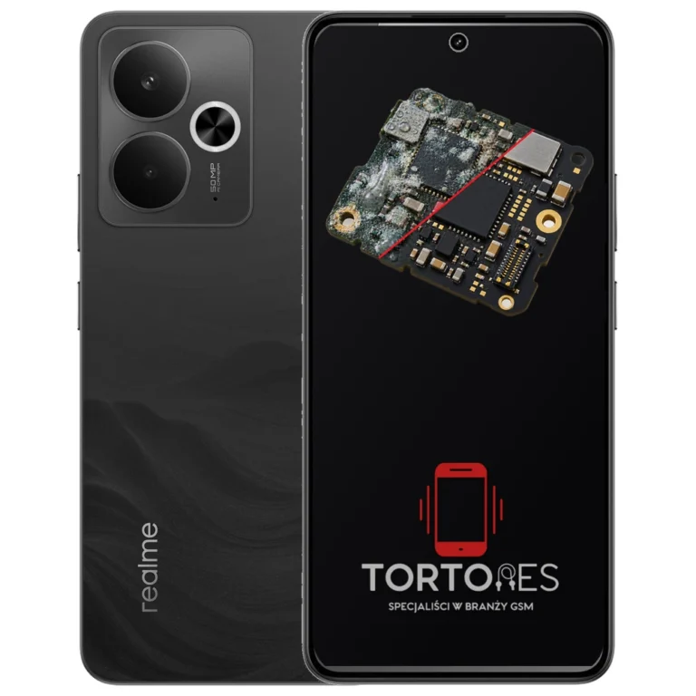 Realme 14T 5G z ilustracją zalania - czyszczenie po zalaniu