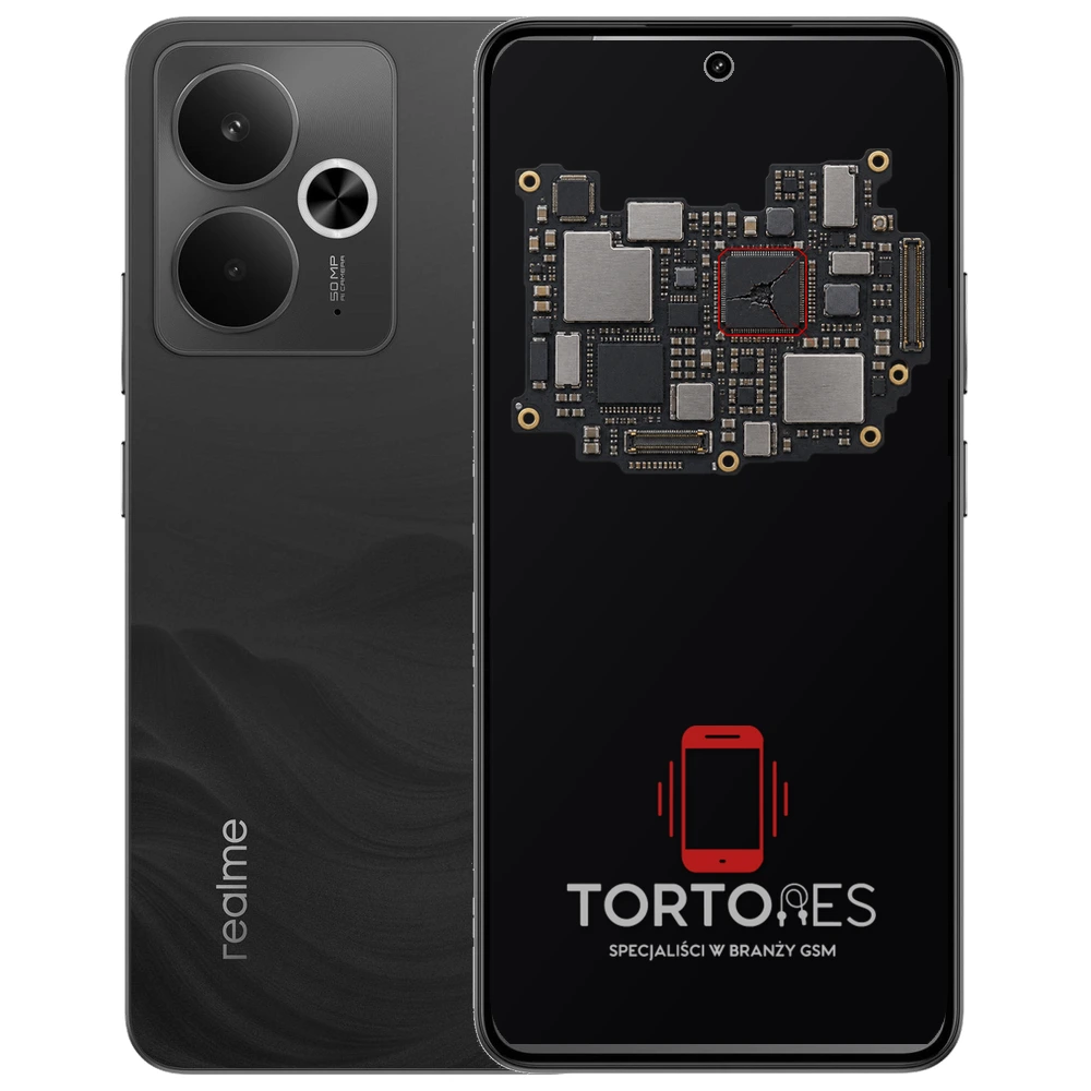Realme 14T 5G z ilustracją płyty głównej - naprawa płyty głównej