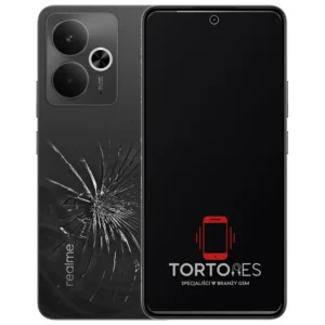 Realme 14T 5G z ilustracją pękniętej tylnej klapki - wymiana zbitej klapki