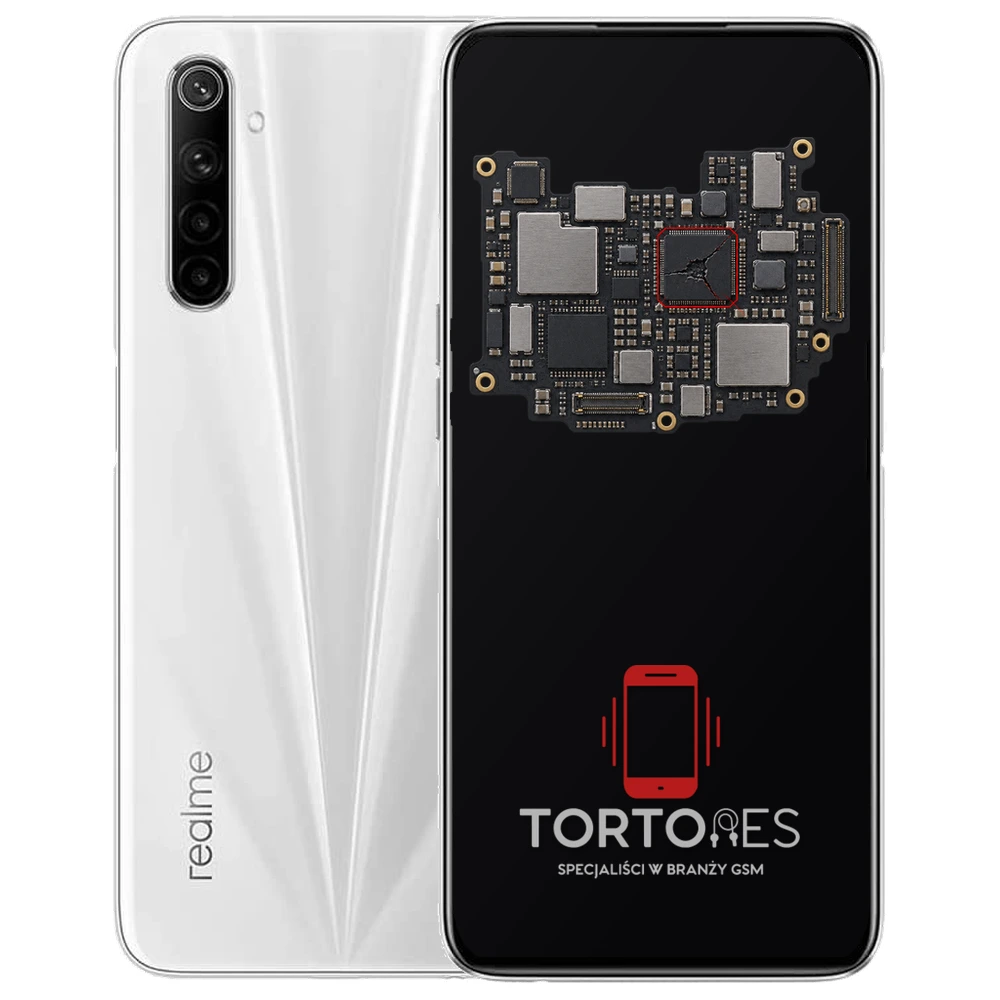 Realme 6 z ilustracją płyty głównej - naprawa płyty głównej