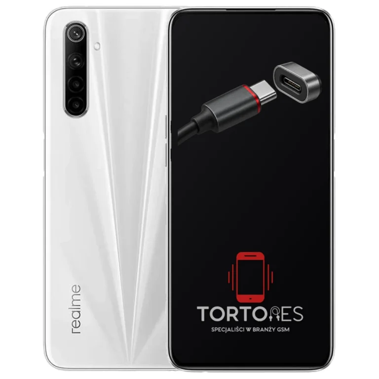 Realme 6 z ilustracją złącza ładowania - naprawa złącza ładowania