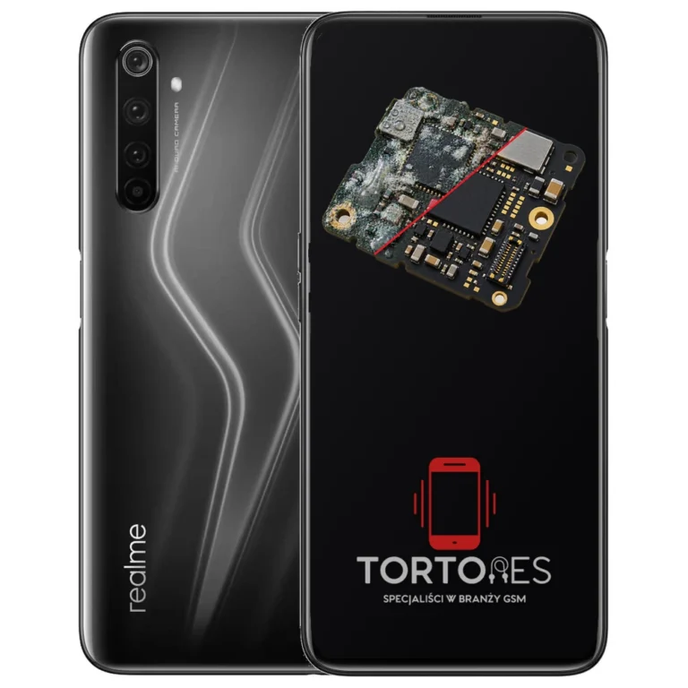 Realme 6 Pro z ilustracją zalania - czyszczenie po zalaniu