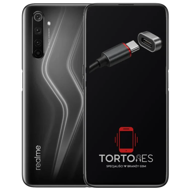 Realme 6 Pro z ilustracją złącza ładowania - naprawa złącza ładowania