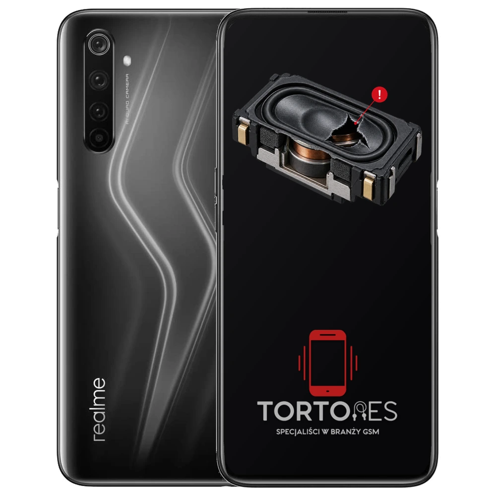Realme 6 Pro z symbolem głośnika multimedialnego - wymiana głośnika multimedialnego