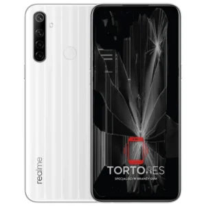 Realme 6i z ilustracją pękniętego wyświetlacza - wymiana zbitego wyświetlacza
