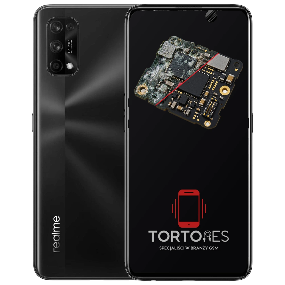 Realme 7 Pro z ilustracją zalania - czyszczenie po zalaniu