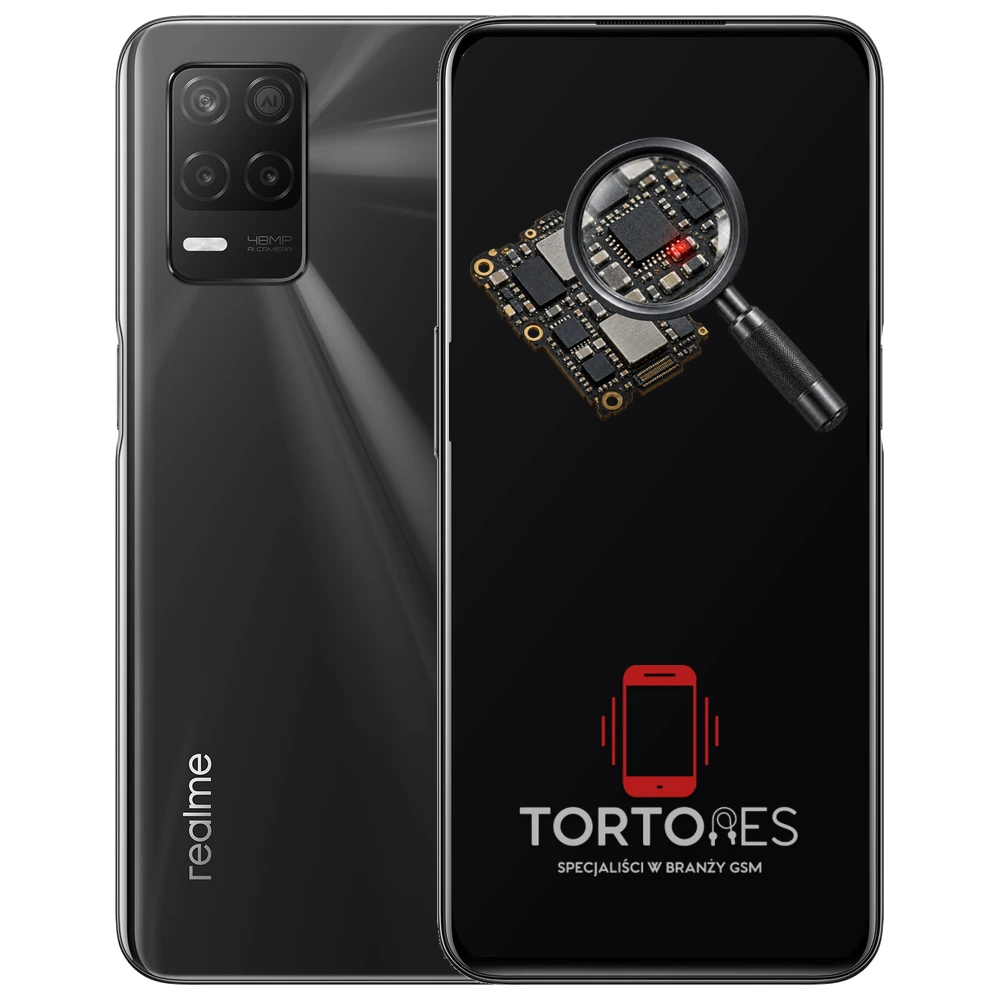 Realme 8 5G z symbolem diagnostyki - diagnoza telefonu