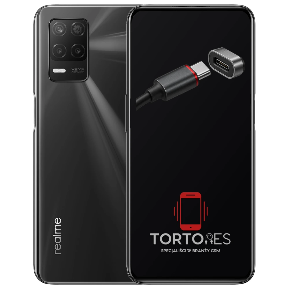 Realme 8 5G z ilustracją złącza ładowania - naprawa złącza ładowania