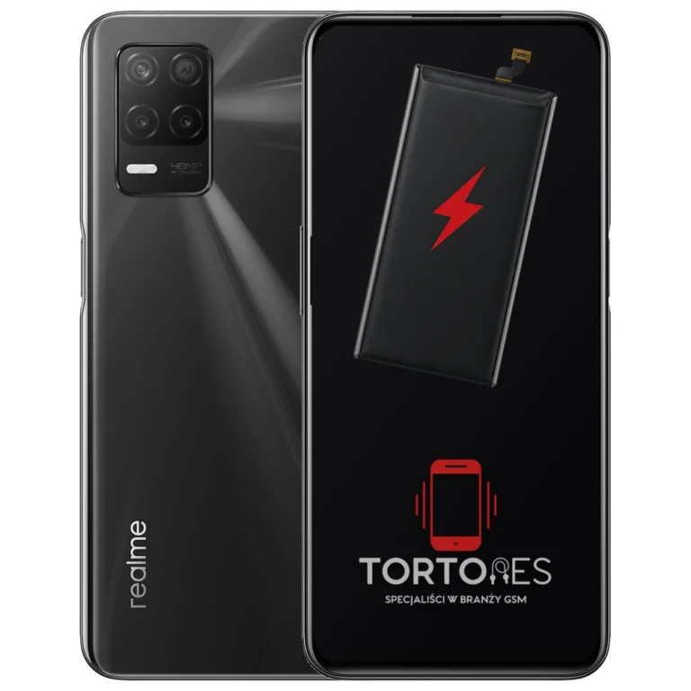 Realme 8 5G z ilustracją baterii - wymiana baterii