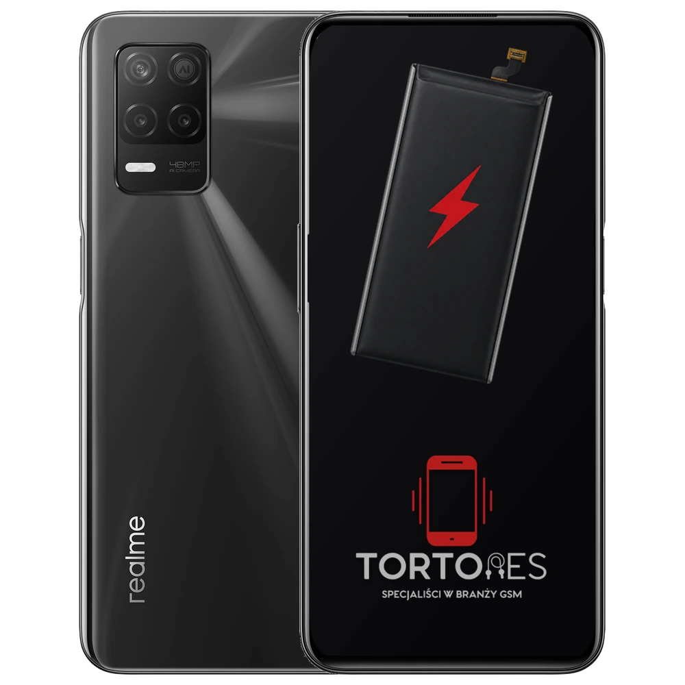 Realme 8 5G z ilustracją baterii - wymiana baterii