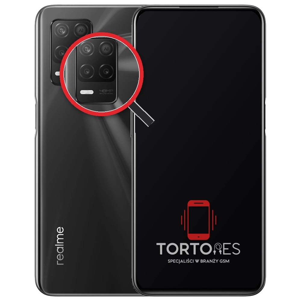 Realme 8 5G z lupą na tylnych aparatach - wymiana tylnej kamery