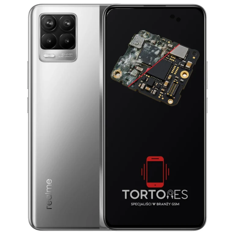 Realme 8 4G z ilustracją zalania - czyszczenie po zalaniu