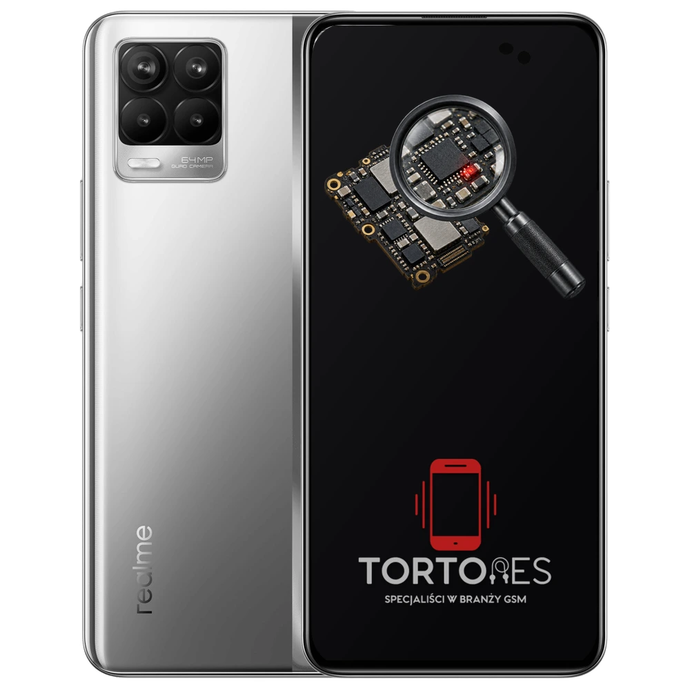 Realme 8 4G z symbolem diagnostyki - diagnoza telefonu