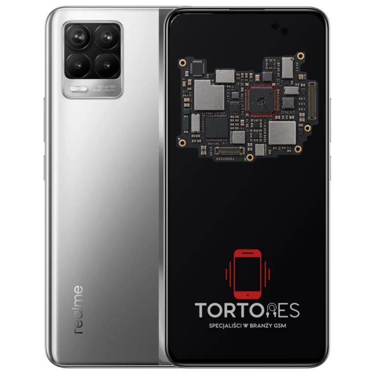Realme 8 4G z ilustracją płyty głównej - naprawa płyty głównej
