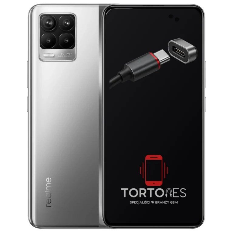 Realme 8 4G z ilustracją złącza ładowania - naprawa złącza ładowania