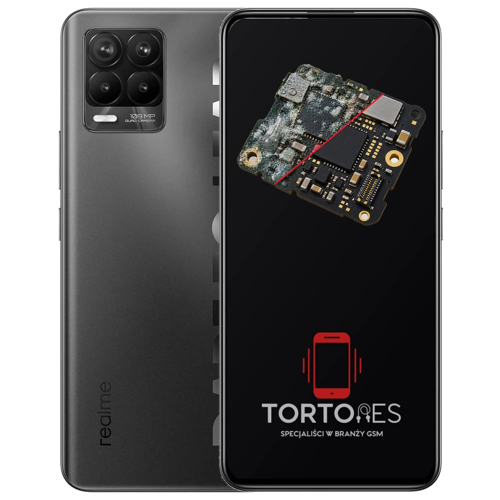 Realme 8 Pro z ilustracją zalania - czyszczenie po zalaniu