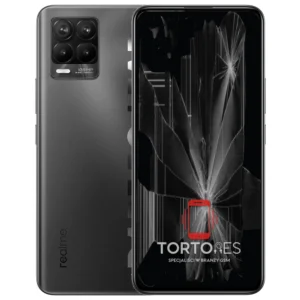 Realme 8 Pro z ilustracją pękniętego wyświetlacza - wymiana zbitego wyświetlacza
