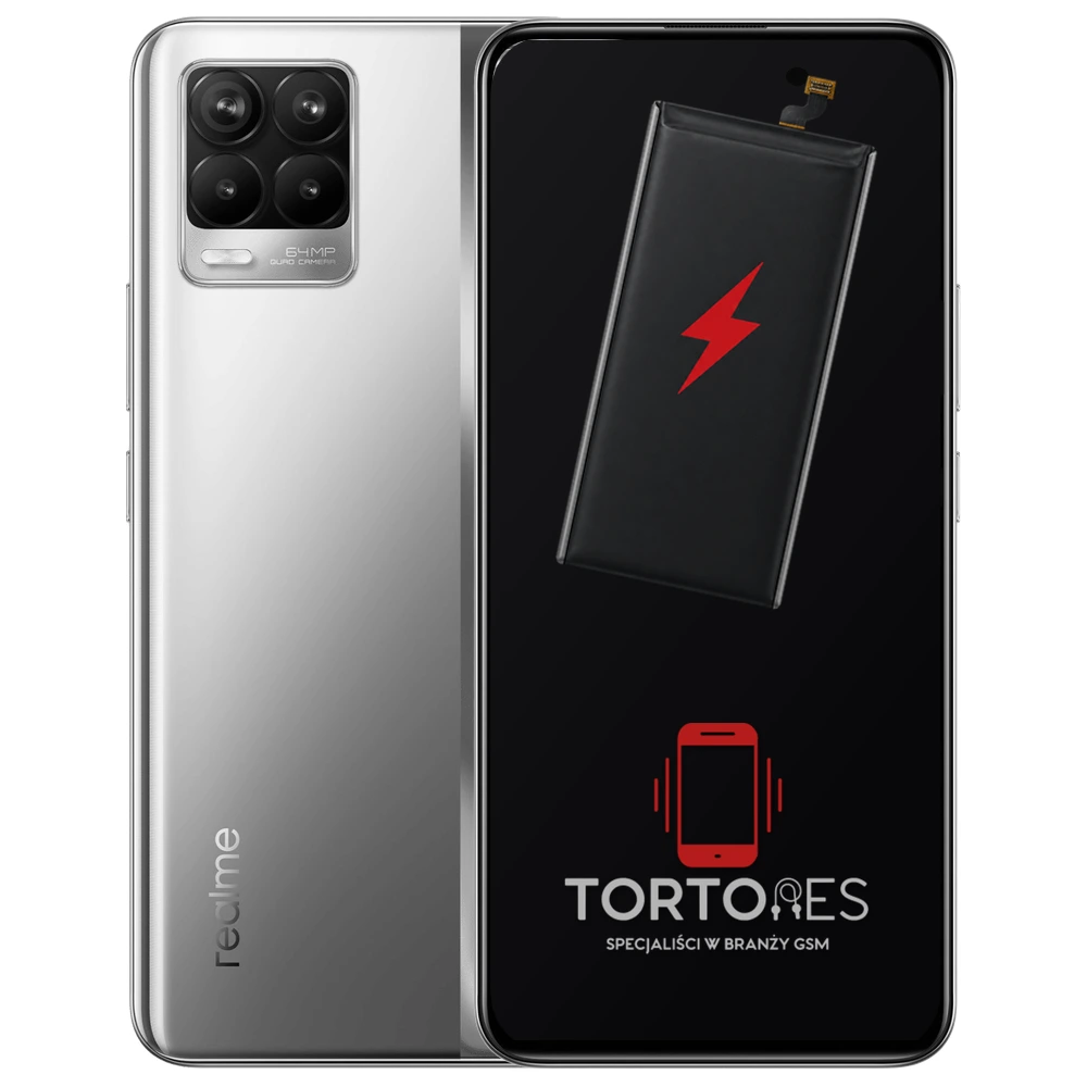 Realme 8 4G z ilustracją baterii - wymiana baterii