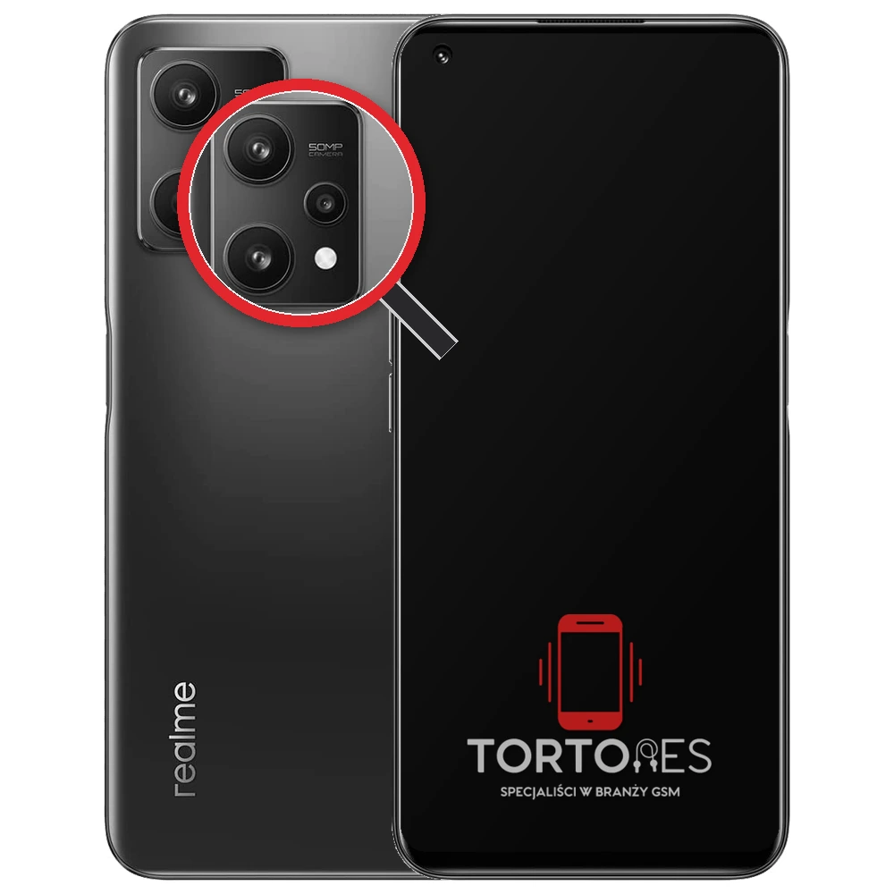 Realme 9 5G (EU) z lupą na tylnych aparatach - wymiana tylnej kamery