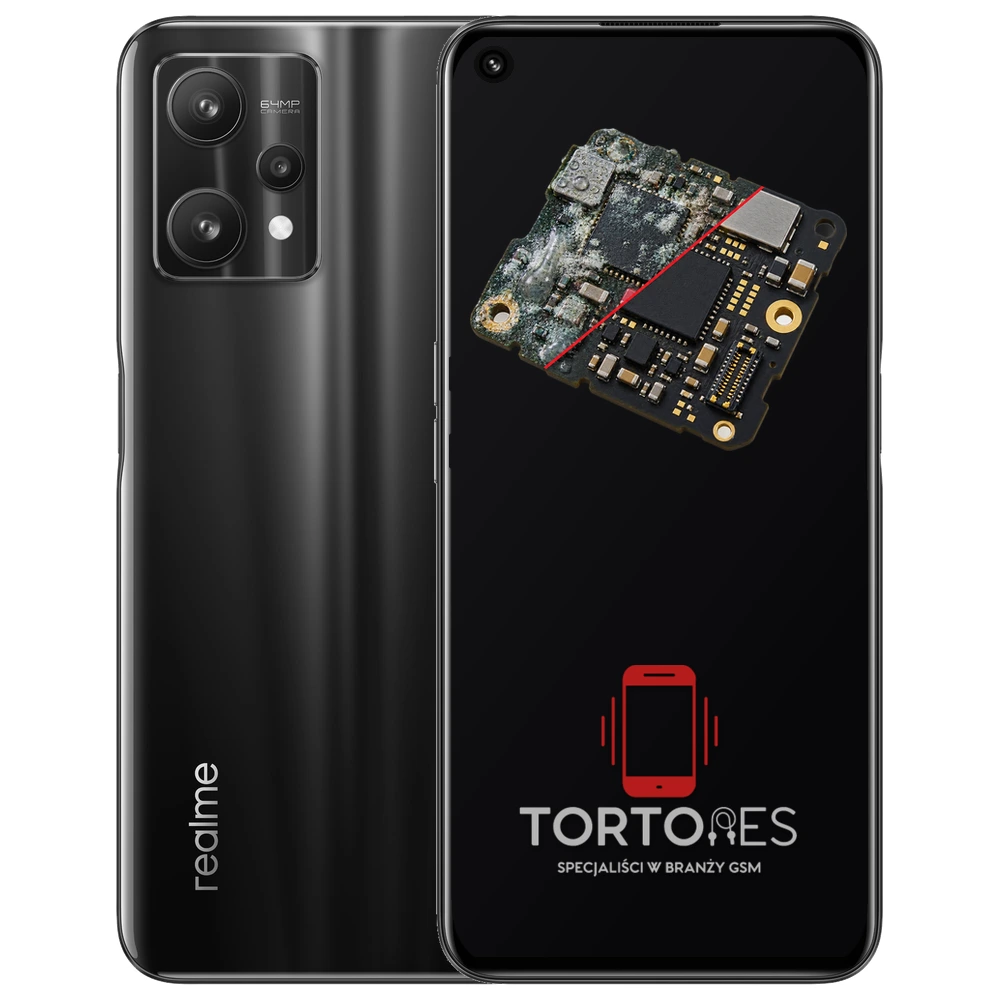 Realme 9 Pro 5G z ilustracją zalania - czyszczenie po zalaniu