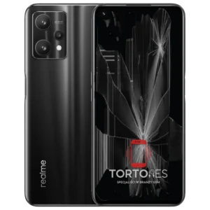 Realme 9 Pro 5G z ilustracją pękniętego wyświetlacza - wymiana zbitego wyświetlacza