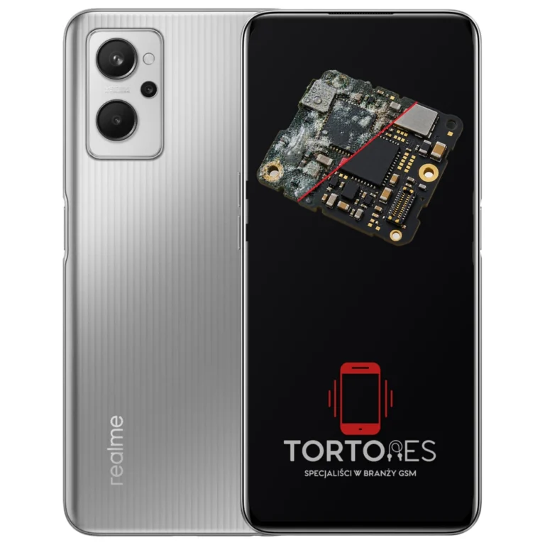 Realme 9i z ilustracją zalania - czyszczenie po zalaniu