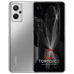 Realme 9i z ilustracją pękniętego wyświetlacza - wymiana zbitego wyświetlacza