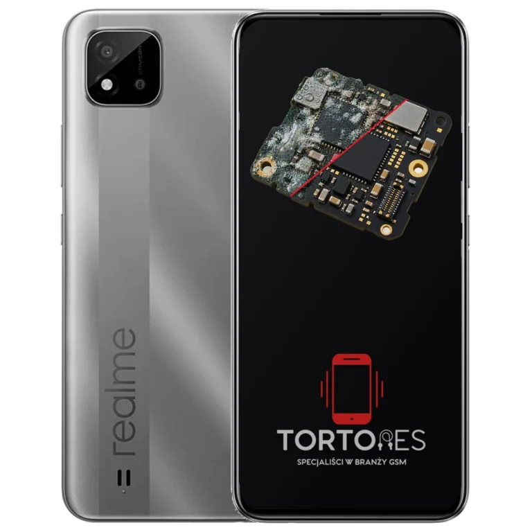 Realme C11 (2021) z ilustracją zalania - czyszczenie po zalaniu