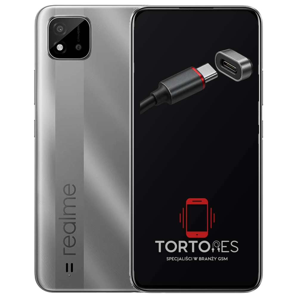Realme C11 (2021) z ilustracją złącza ładowania - naprawa złącza ładowania