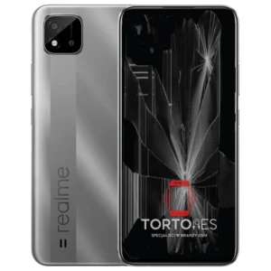 Realme C11 (2021) z ilustracją pękniętego wyświetlacza - wymiana zbitego wyświetlacza