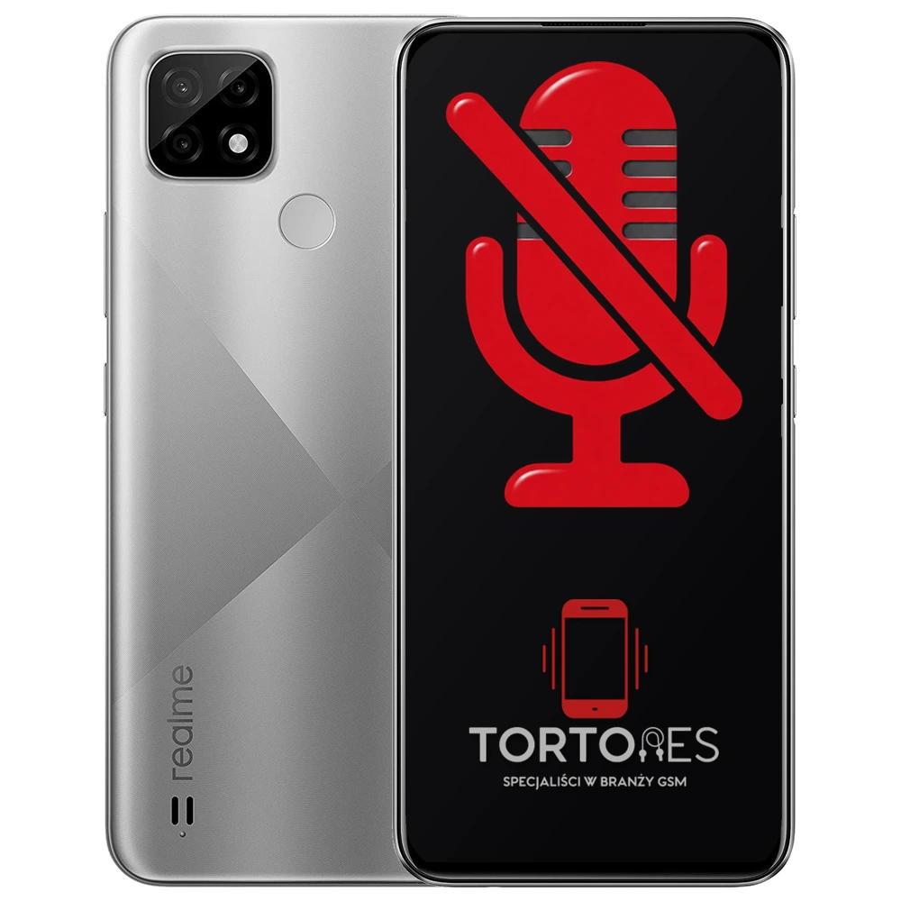 Realme C21 z symbolem mikrofonu - naprawa mikrofonu