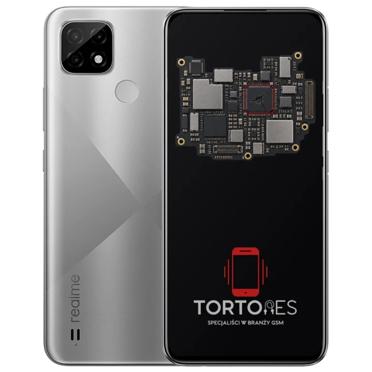 Realme C21 z ilustracją płyty głównej - naprawa płyty głównej
