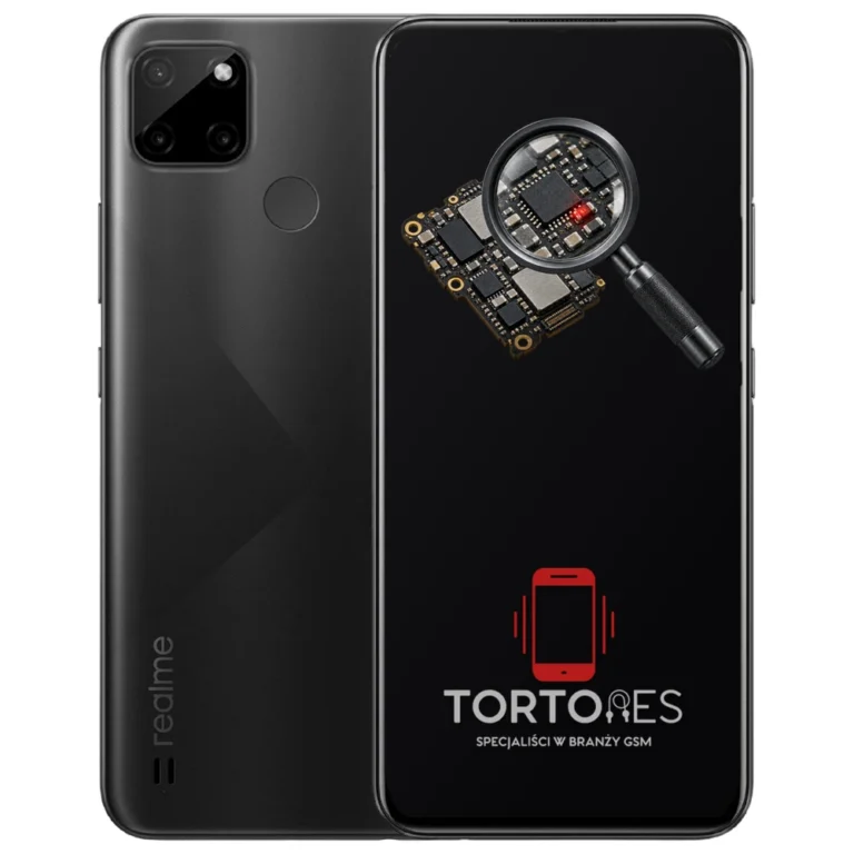 Realme C21Y z symbolem diagnostyki - diagnoza telefonu