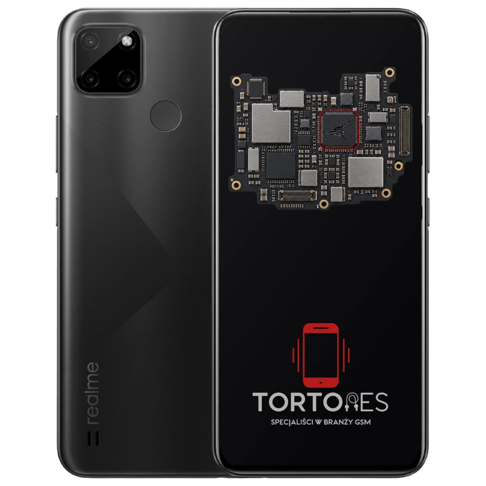 Realme C21Y z ilustracją płyty głównej - naprawa płyty głównej
