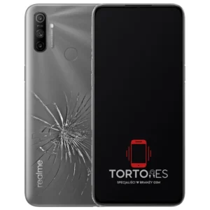 Realme C3 z ilustracją pękniętej tylnej klapki - wymiana zbitej klapki