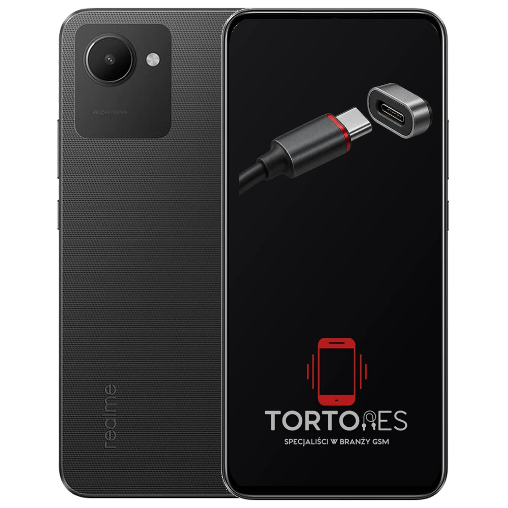 Realme C30 z ilustracją złącza ładowania - naprawa złącza ładowania