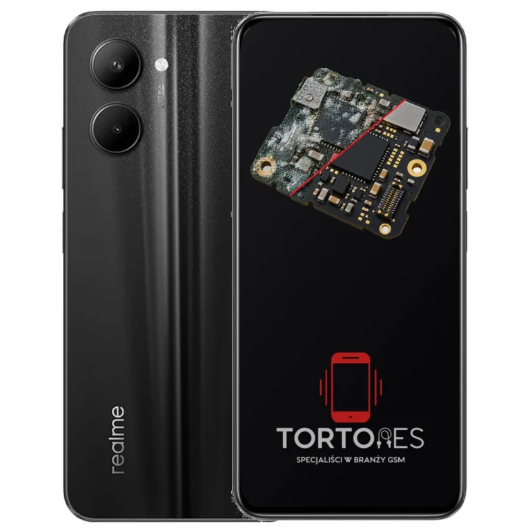Realme C33 z ilustracją zalania - czyszczenie po zalaniu