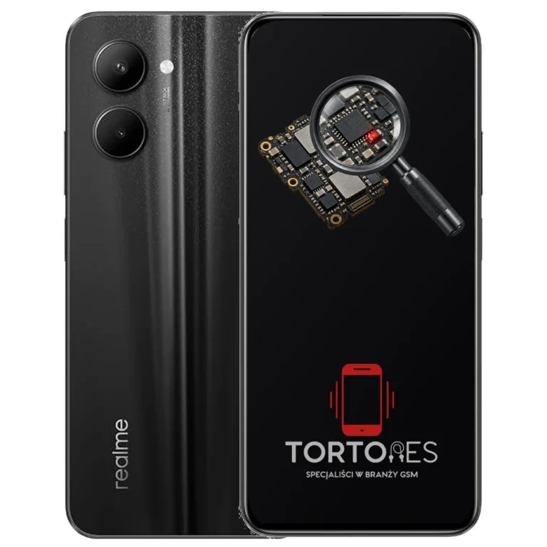 Realme C33 z symbolem diagnostyki - diagnoza telefonu
