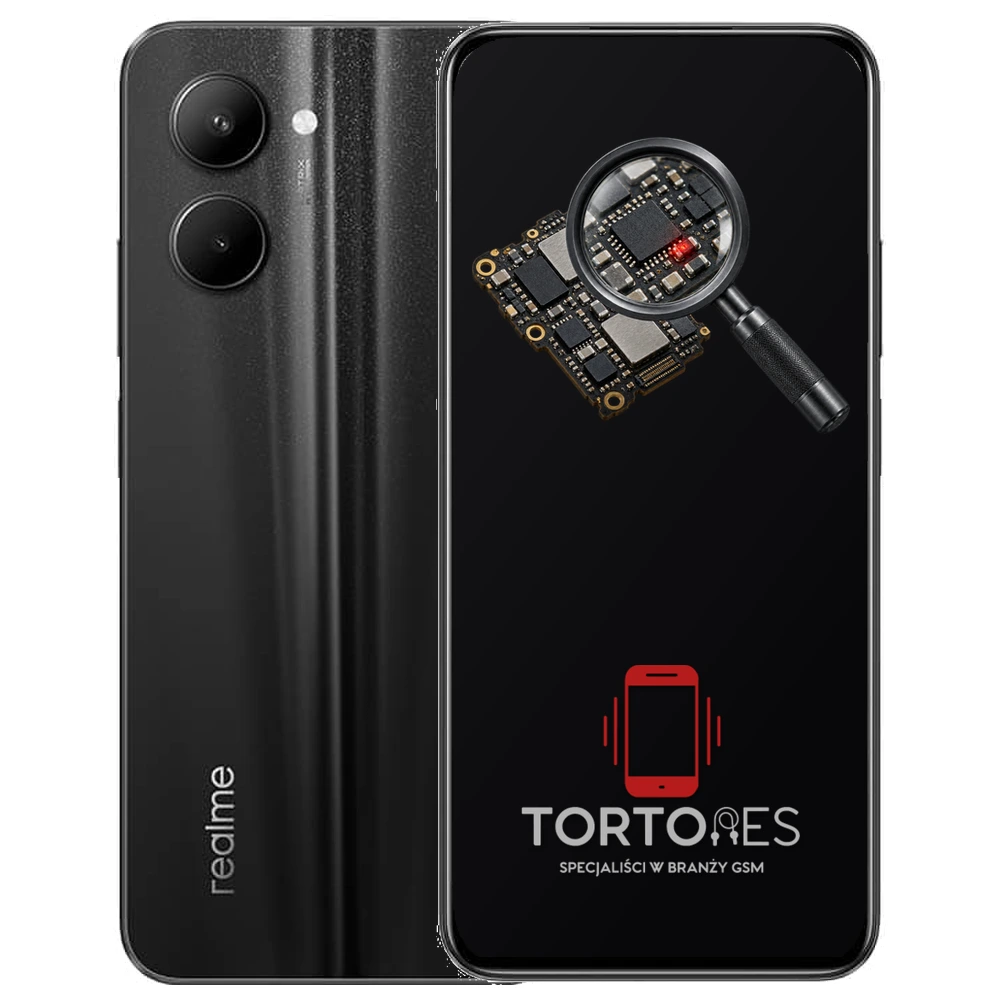 Realme C33 z symbolem diagnostyki - diagnoza telefonu