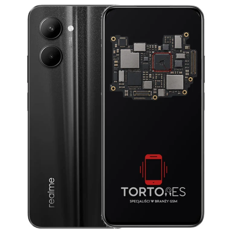 Realme C33 z ilustracją płyty głównej - naprawa płyty głównej