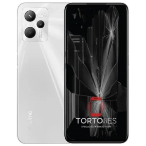 Realme C35 z ilustracją pękniętego wyświetlacza - wymiana zbitego wyświetlacza