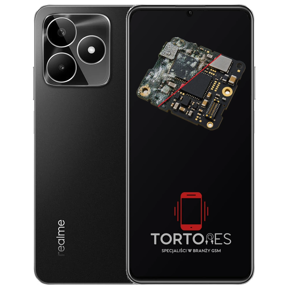 Realme C53 (EU) z ilustracją zalania - czyszczenie po zalaniu