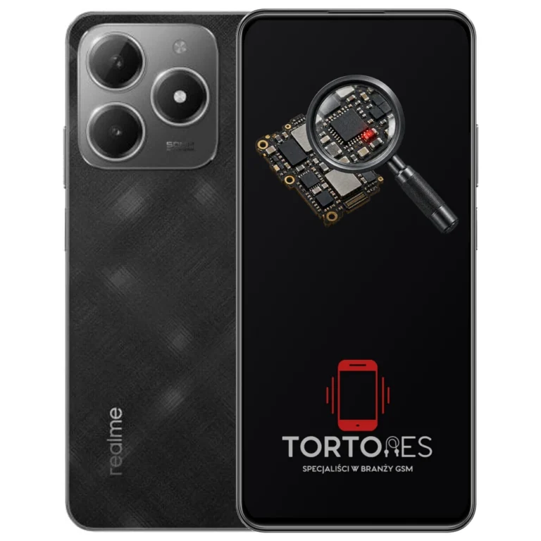 Realme C61 z symbolem diagnostyki - diagnoza telefonu