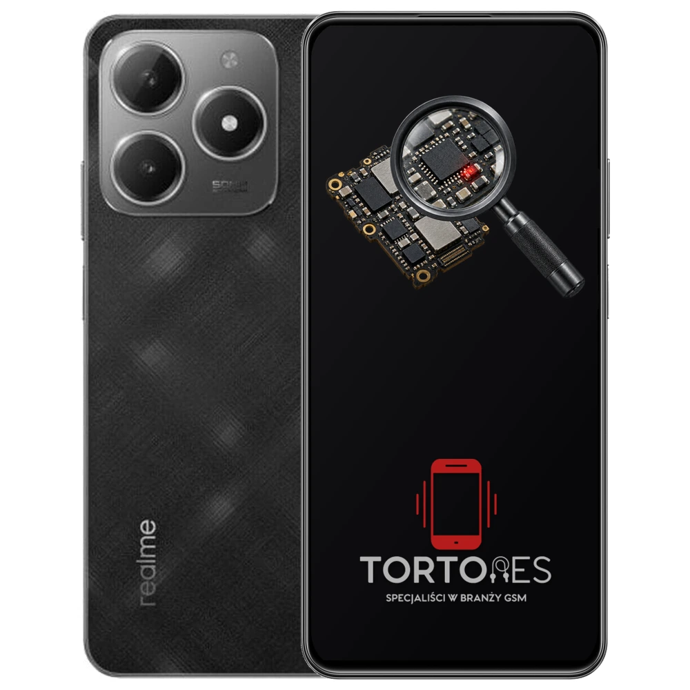 Realme C61 z symbolem diagnostyki - diagnoza telefonu