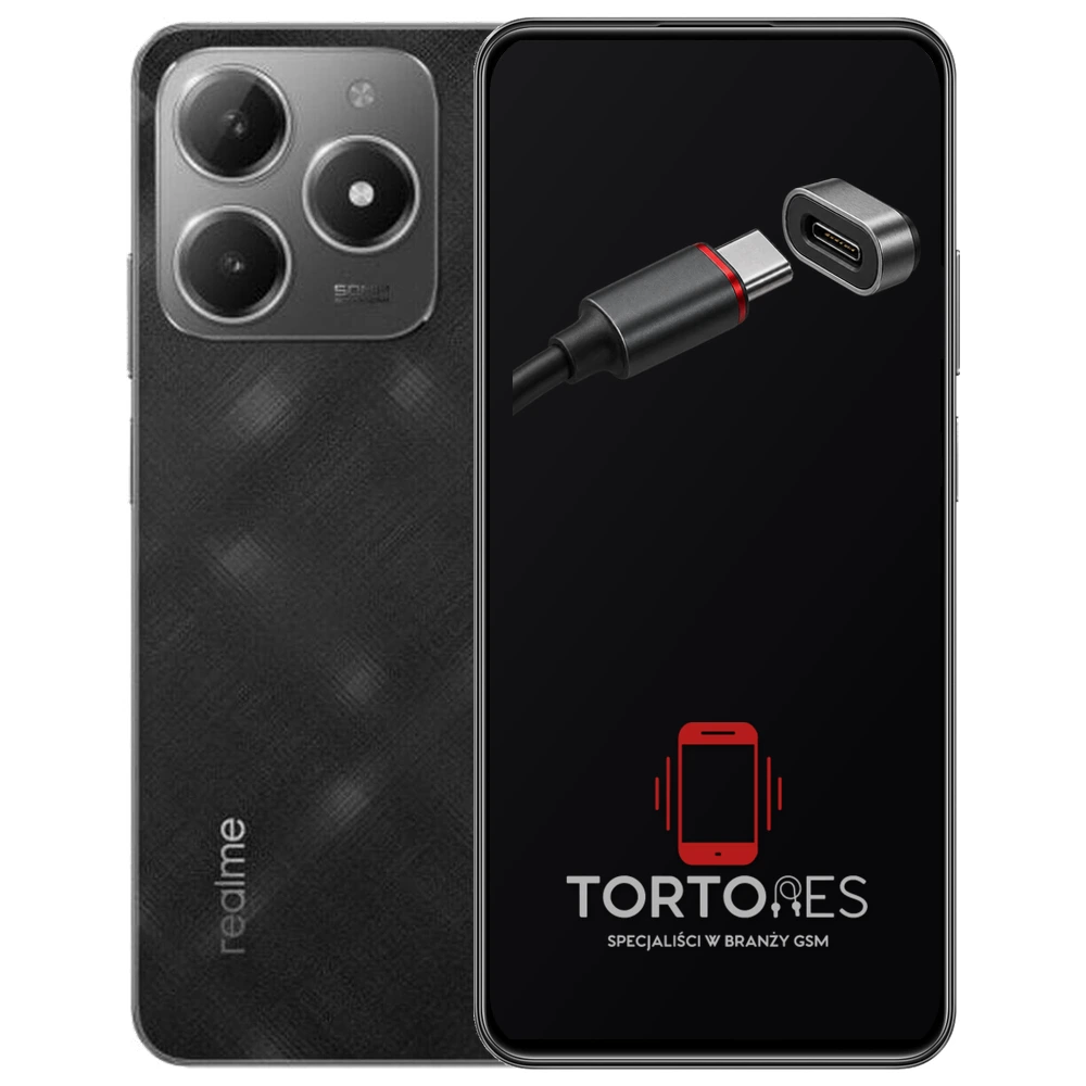 Realme C61 z ilustracją złącza ładowania - naprawa złącza ładowania