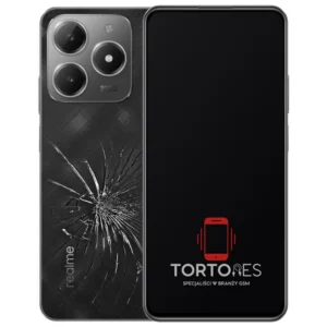 Realme C61 z ilustracją pękniętej tylnej klapki - wymiana zbitej klapki