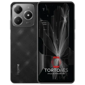 Realme C61 z ilustracją pękniętego wyświetlacza - wymiana zbitego wyświetlacza