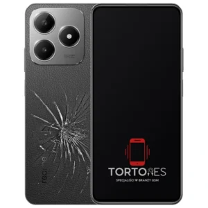 Realme C63 z ilustracją pękniętej tylnej klapki - wymiana zbitej klapki