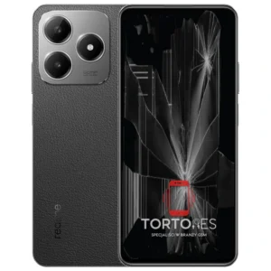 Realme C63 z ilustracją pękniętego wyświetlacza - wymiana zbitego wyświetlacza
